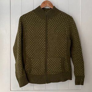 Vintage LLBean birdseye zip cardigan (100% lambs wool) - women's M